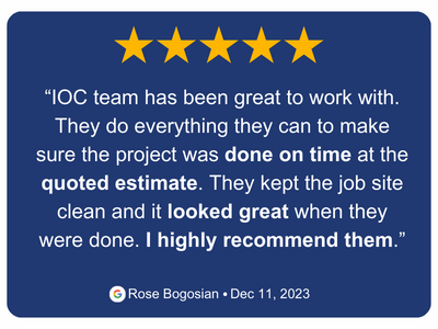 5 star review for IOC Construction