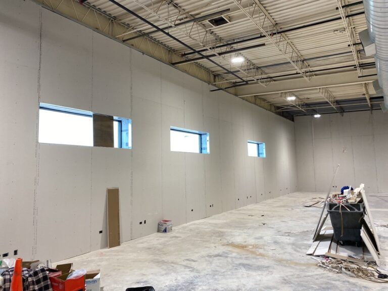 Industrial facility renovation and upgrades during construction