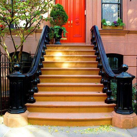 freshly painted steps with curb appeal for a business