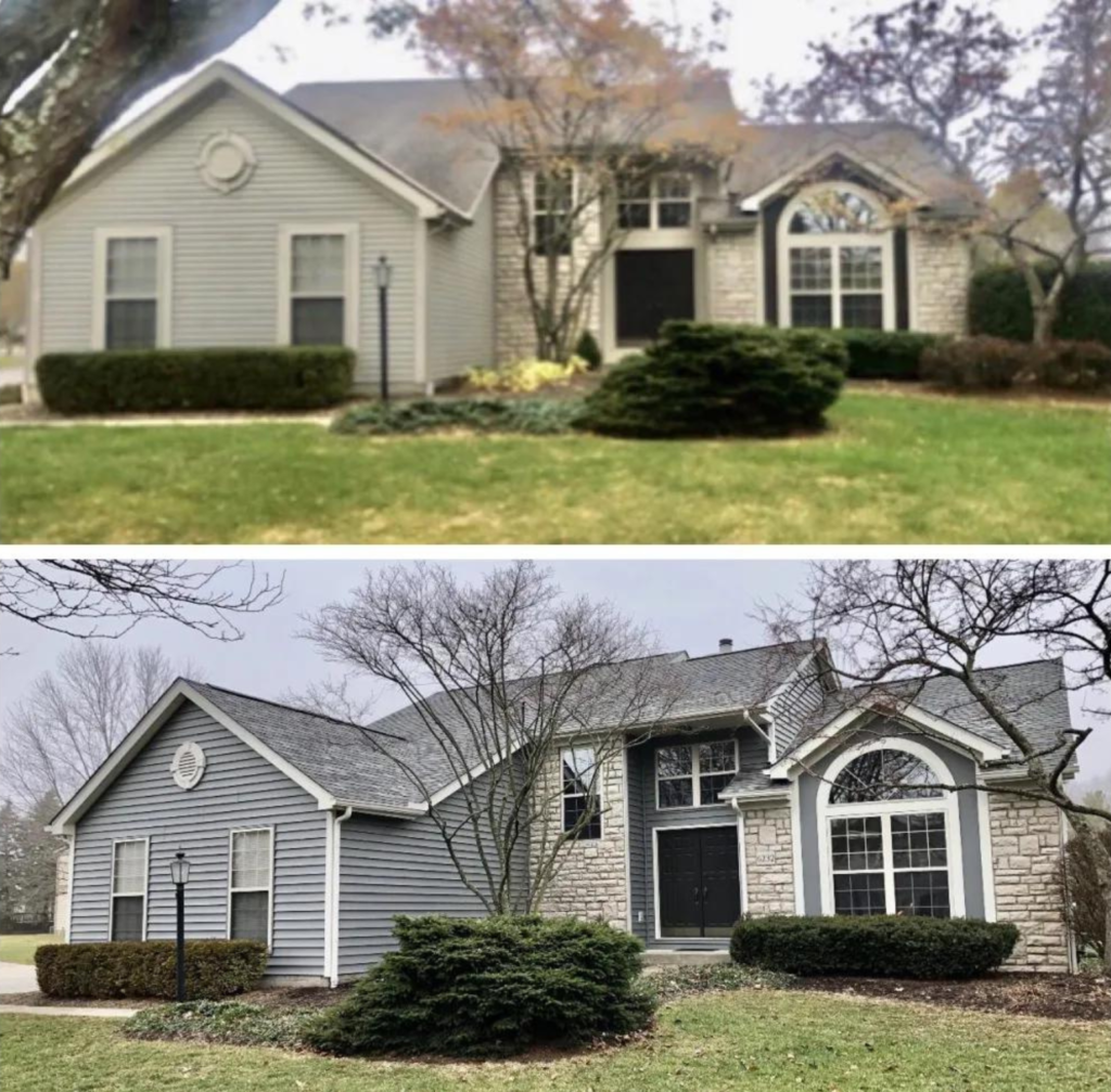 before and after painting a property