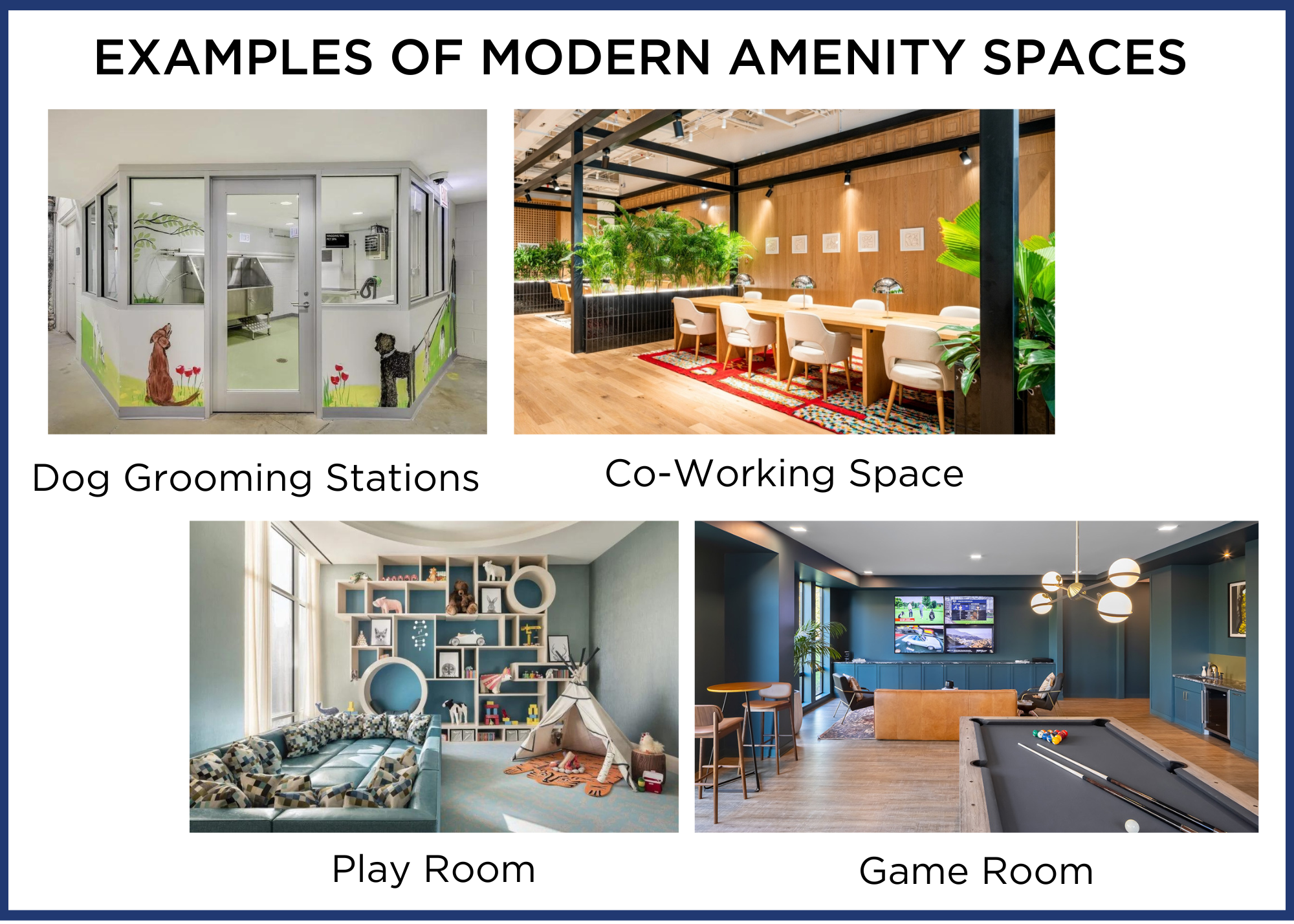 Exampels of modern amenity spaces