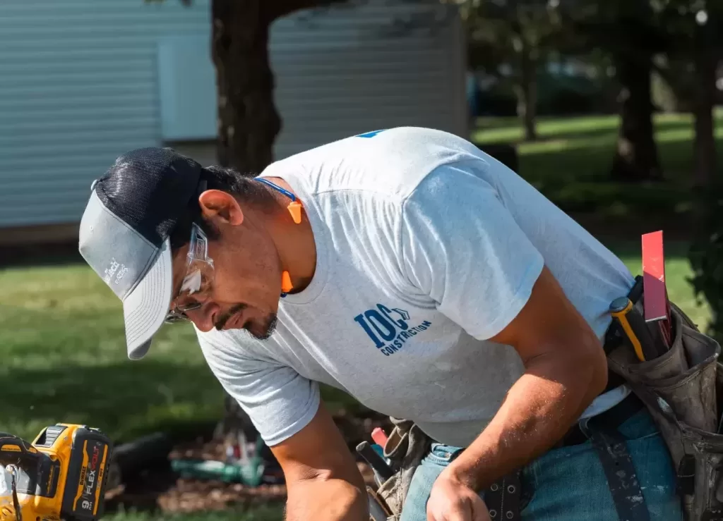 IOC Construction crew memeber working on site