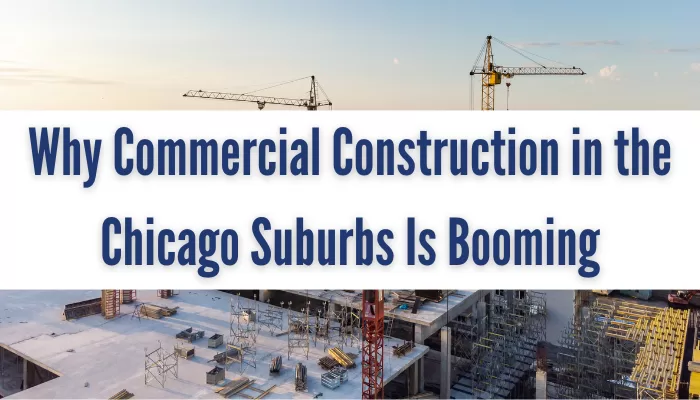 Commercial construction crane working in Chicago suburbs