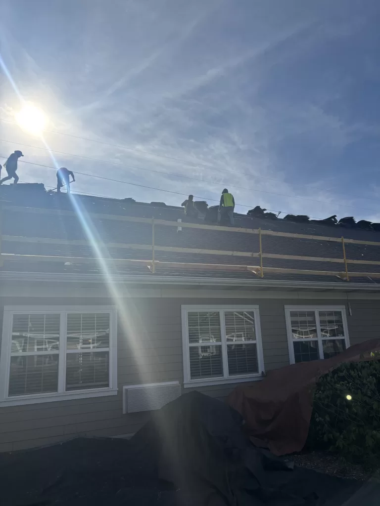 Aerial view of flat roof replacement on Wisconsin commercial property