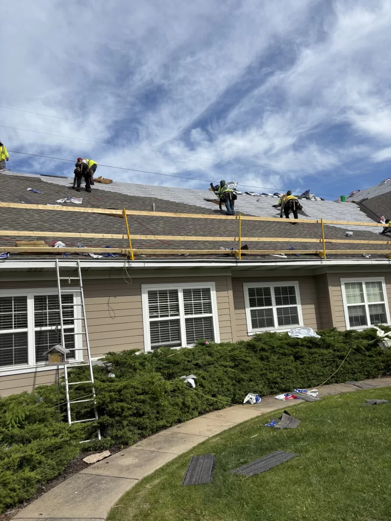Senior living roofing replacement project in Downers Grove Illinois