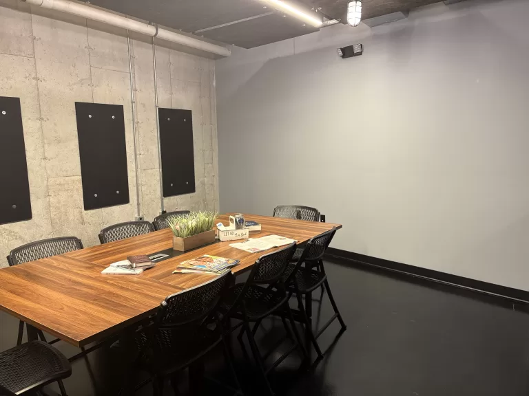 Conference room setup for construction planning meeting in Chicago Illinois