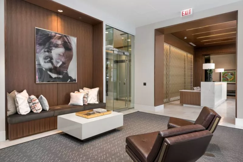 Completed lobby renovation in a Wisconsin healthcare facility