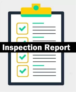Inspection report checklist graphic representing property assessment and maintenance planning