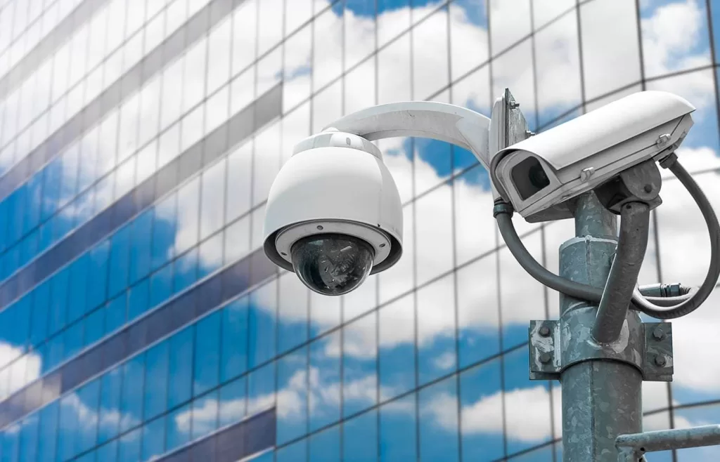 High-resolution commercial security cameras installed for property surveillance and safety