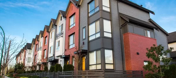 Exterior view of colorful multifamily housing in Madison Wisconsin
